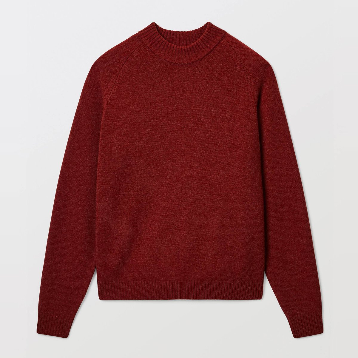 Pull col rond en laine russet, MONOPRIX