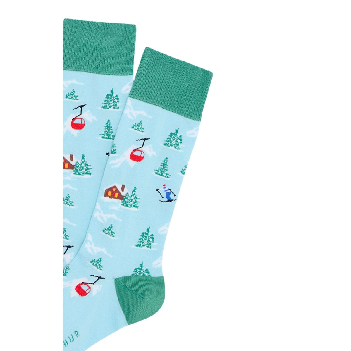 Chaussettes en coton imprimé Noël en altitude Lagon lagon, ARTHUR