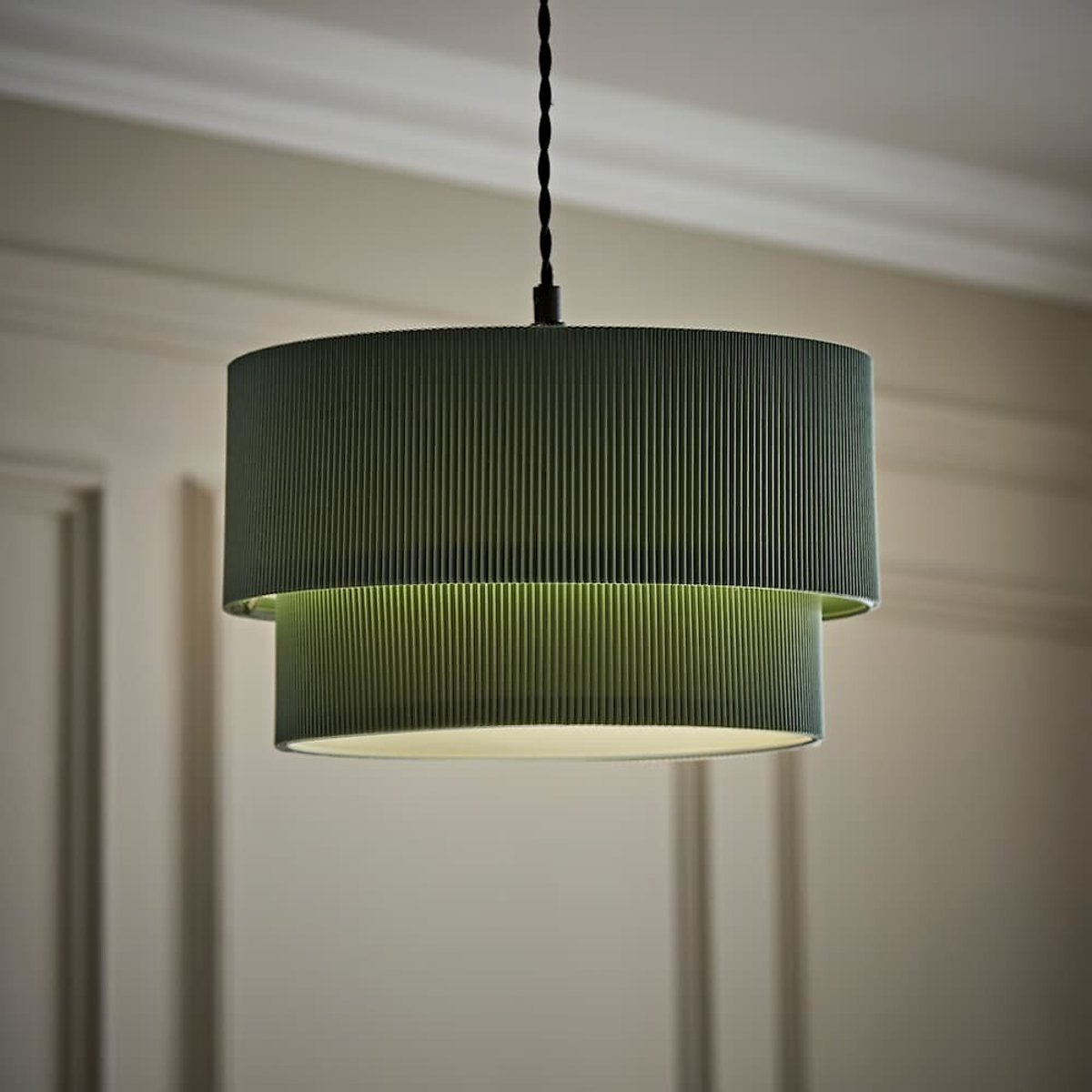 31cm Mack 2-Tier Crinkle Shade green, SO'HOME