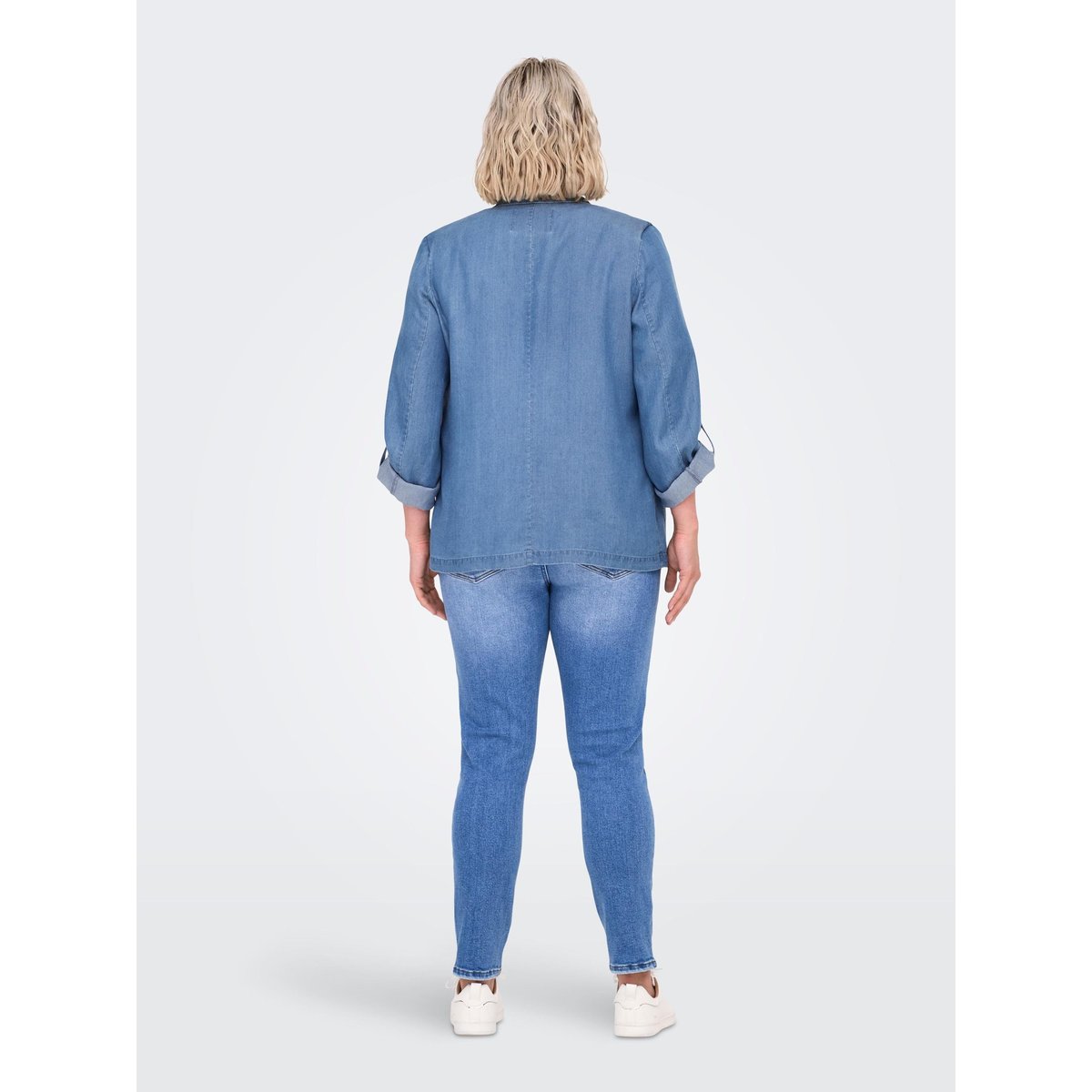 Blazer medium blue denim, ONLY CARMAKOMA