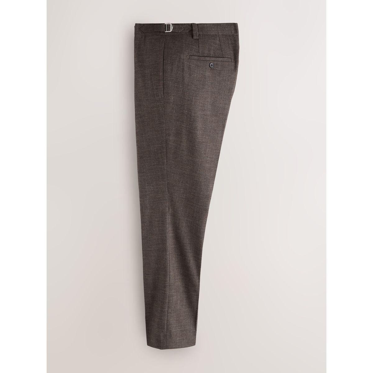 Pantalon habillé texturé en laine mélangée marron, NEXT