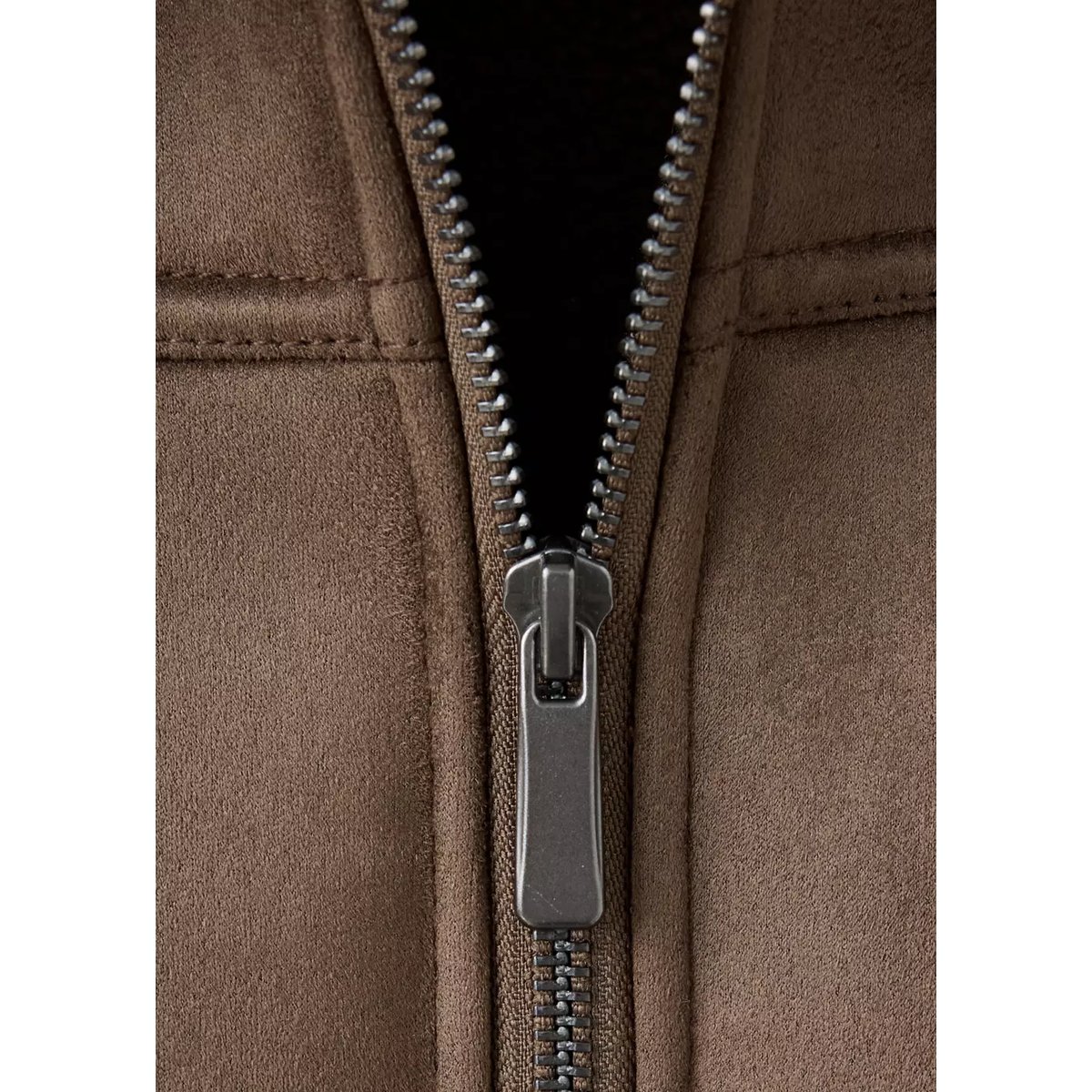 Manteau effet daim imitation mouton retourné marron, MANGO TEEN