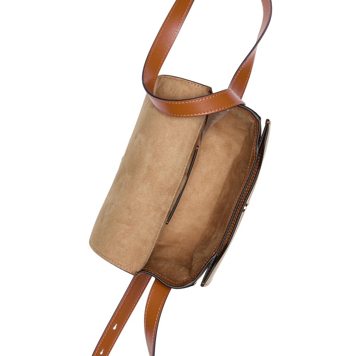 Sac à bandoulière modèle Taya small en cuir de veau raffiné cognac, MARC O'POLO