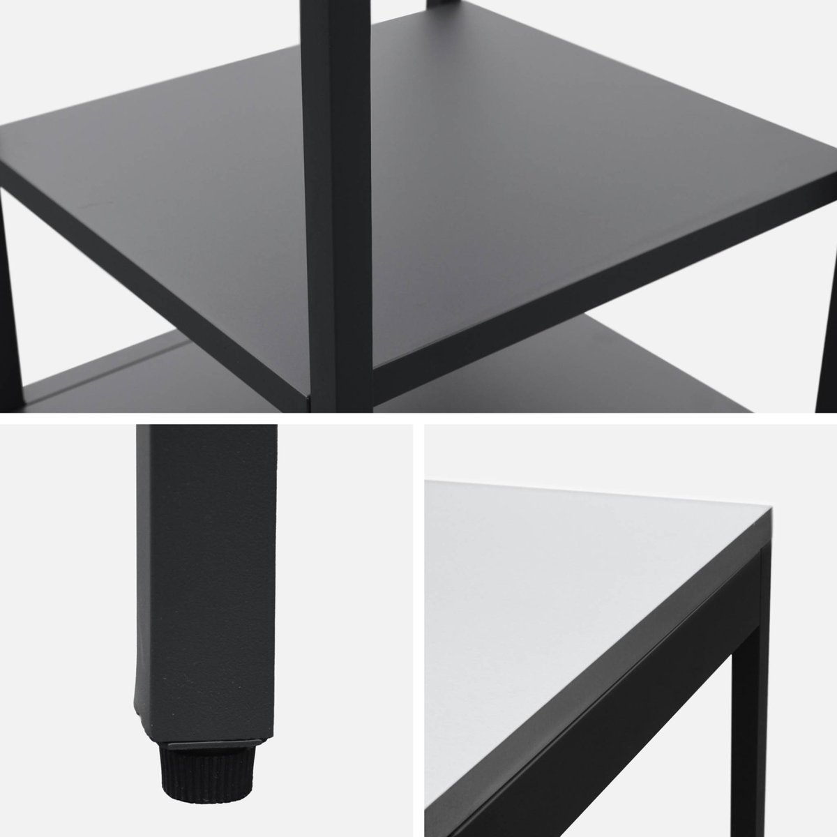 Module d'angle de cuisine extérieure acier 2 étagères L49cm NAXOS noir, SWEEEK