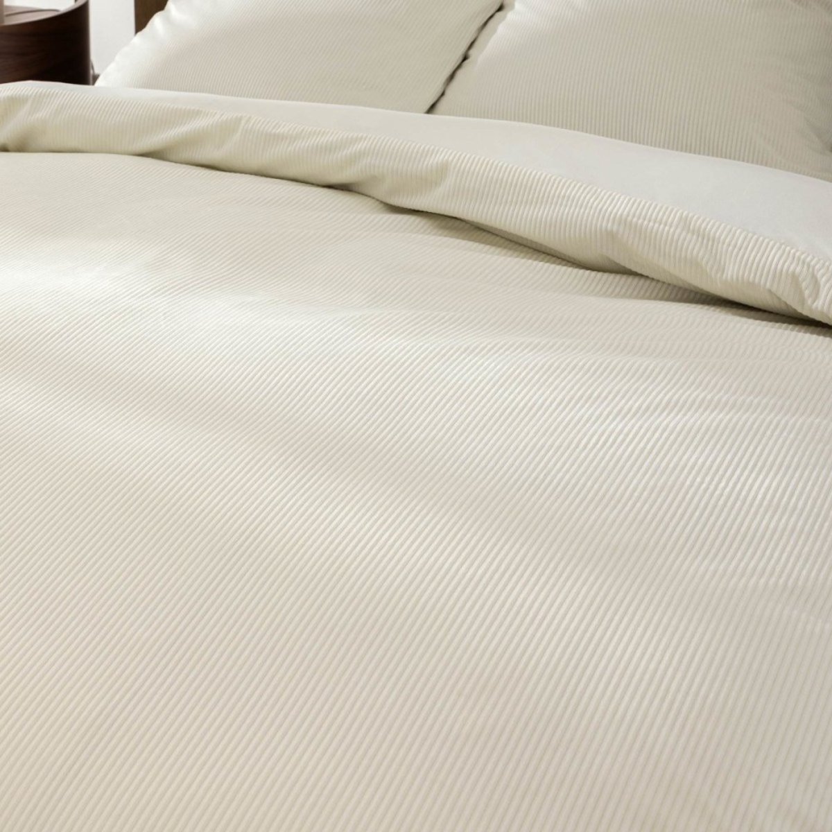 Housse De Couette 240x220 + 2 Taies Velours Côtelé Beige Ivoire beige, DECORATIE
