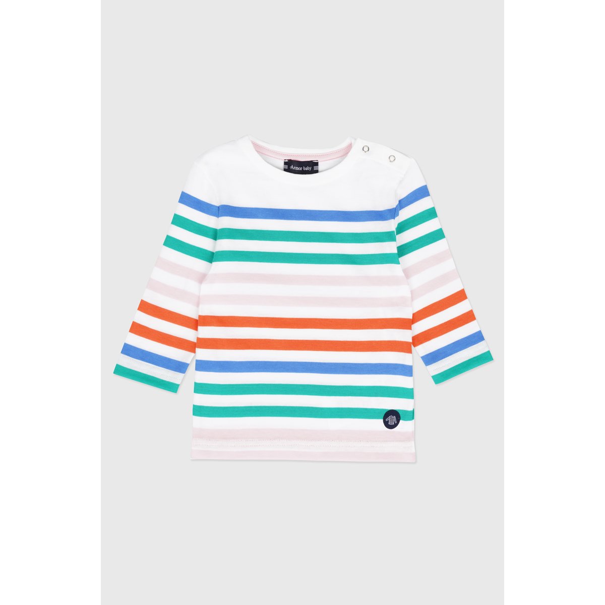 Marinière multicolore - Coton BABY - blanc / blue saphir / ic, ARMOR-LUX