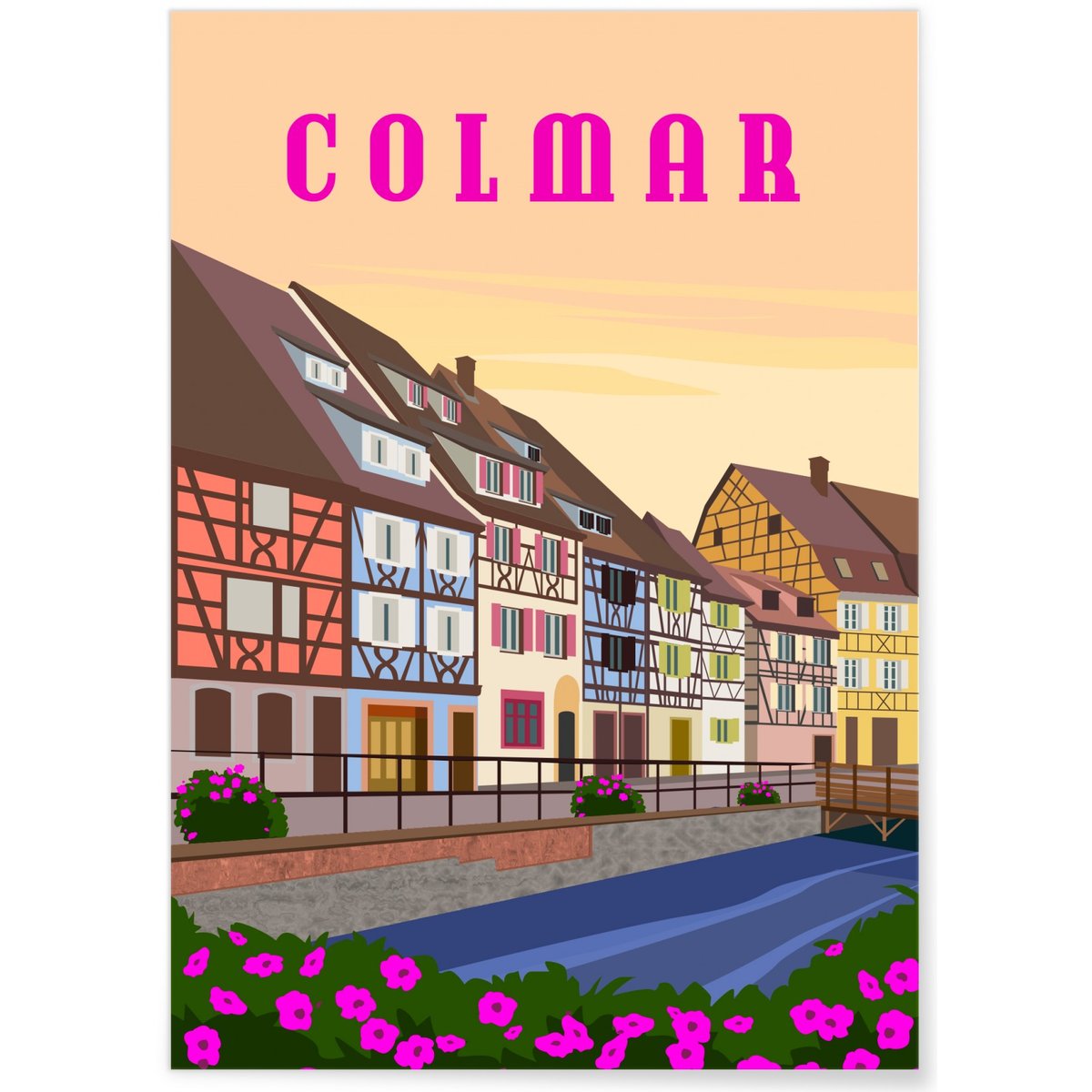 Affiche ville Colmar blanc, L'AFFICHERIE