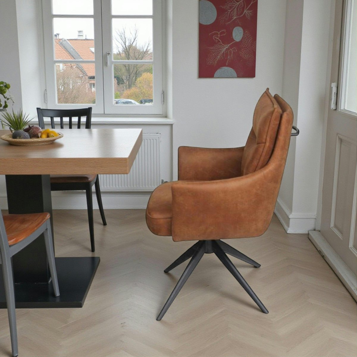 Fauteuil de table pivotant (lot de 2) LOMBARDIE marron, PIER IMPORT