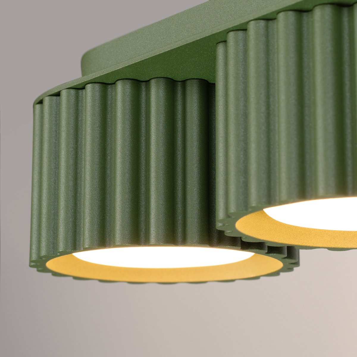 Plafonnier Aluminium Vert Olive Gx53 3 AURA vert olive, EDEN