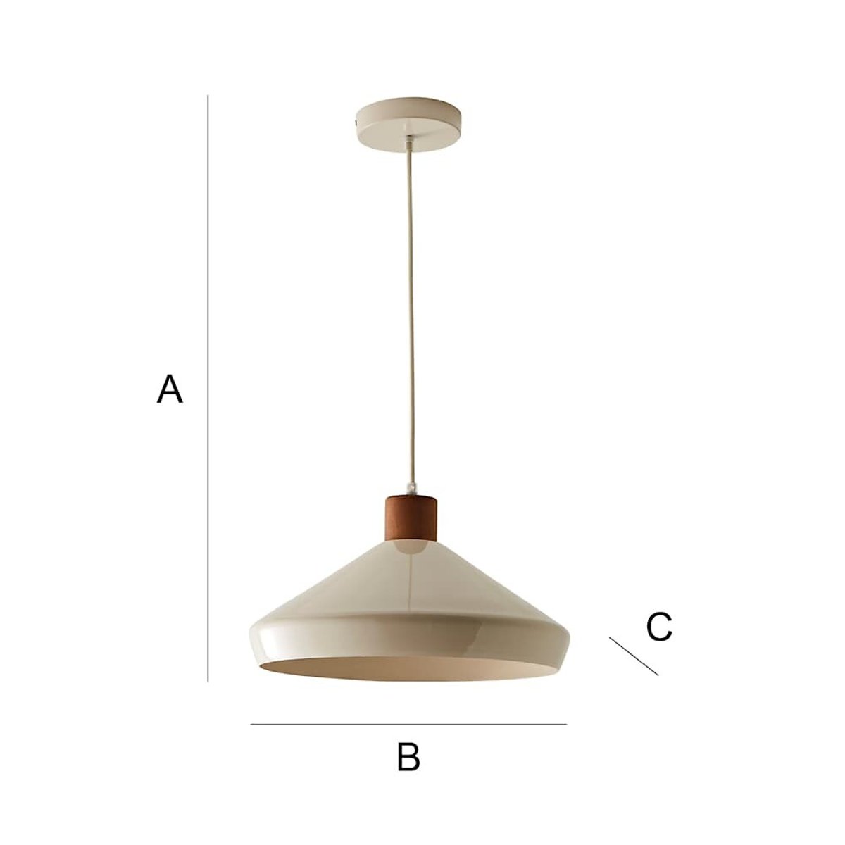 Patty Scandi Walnut Trim Pendant Light cream, ÉDITÉ