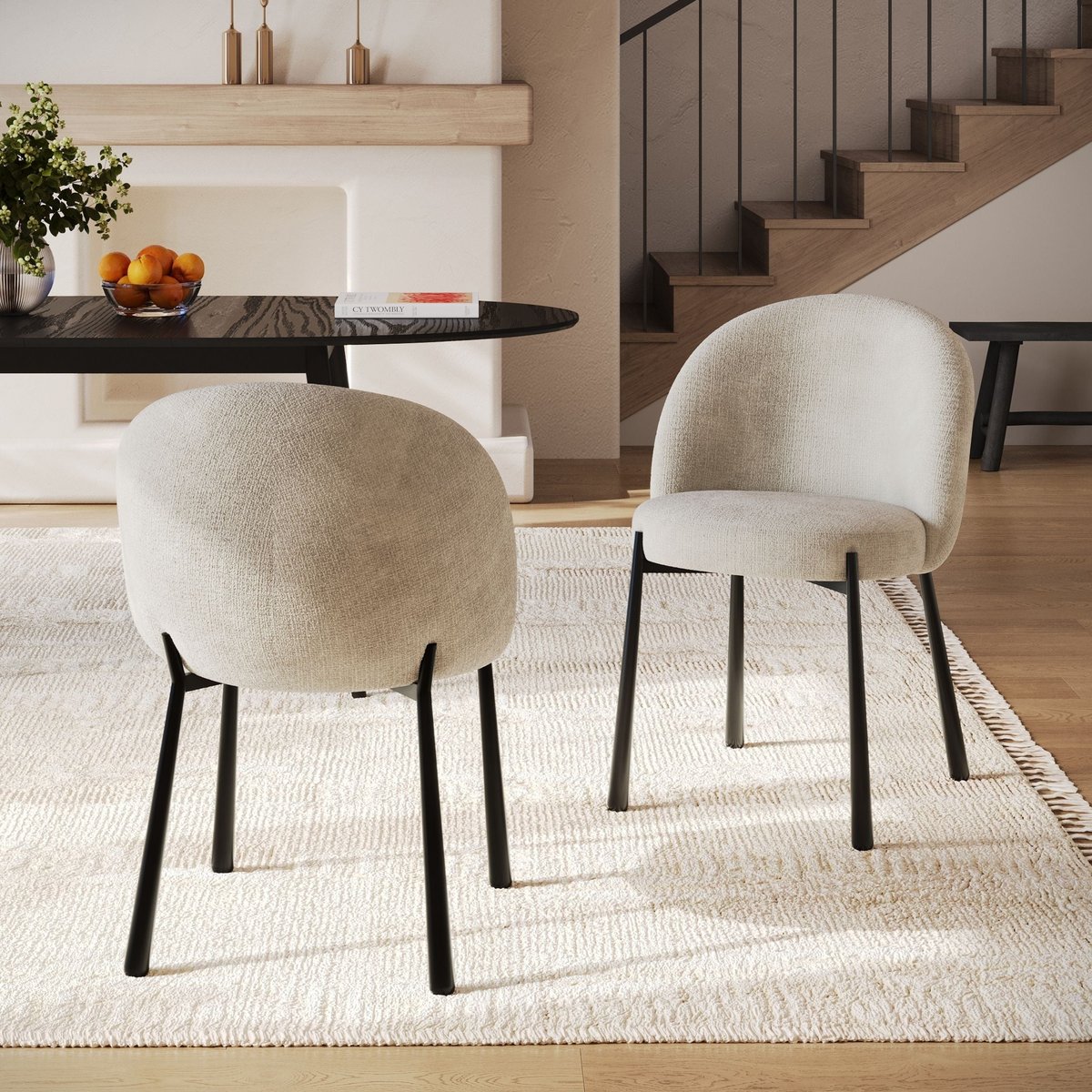 chaises Pulpy en velours chenillé - PULPY ecru, MAISON PAVANE