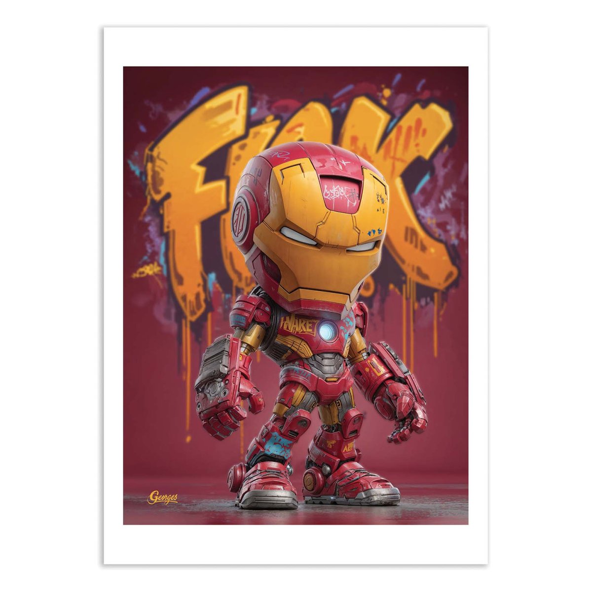 Affiche d'art - Iron Team Z - Georges couleur unique, WALL EDITIONS