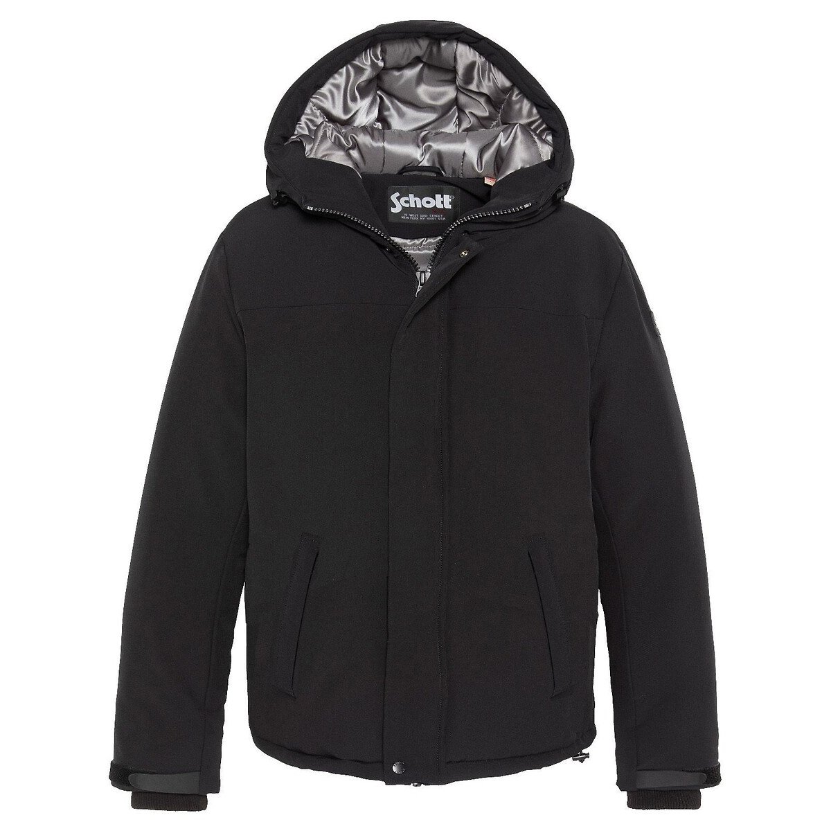 Blouson à capuche, en twill, CALWYN noir, SCHOTT