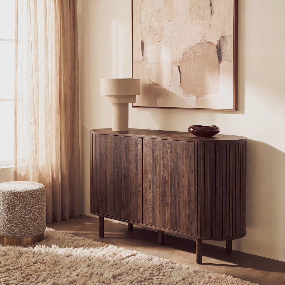 Buffet 2 portes en bois L 120 cm- ALMA bois foncé, DRAWER