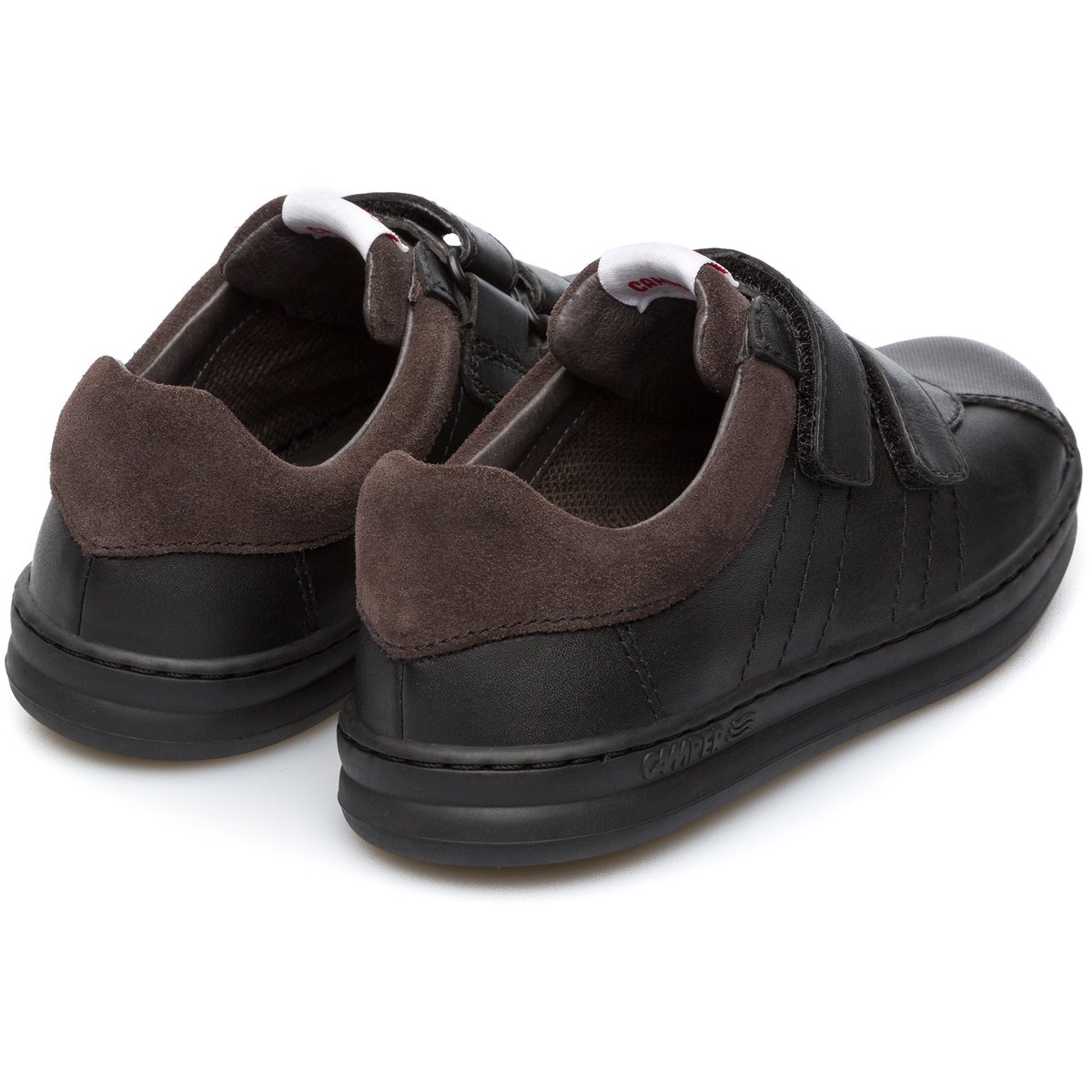 Baskets Cuir Velcro Runner Four noir, CAMPER