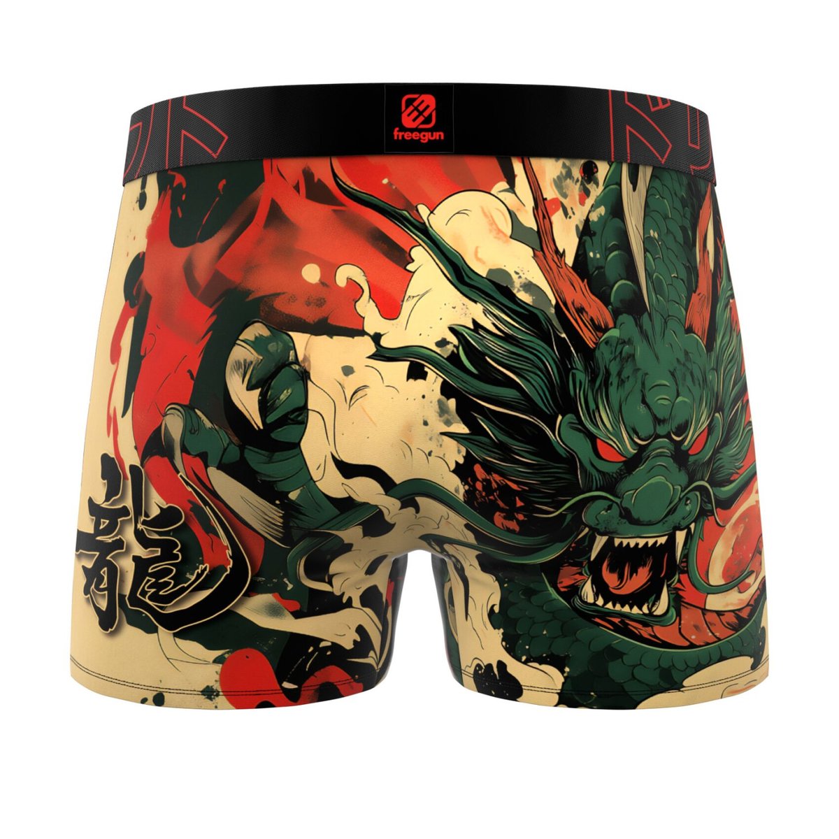 Lot De 3 Boxers Microfibre rouge/orange/jaune/beige/bleu, FREEGUN