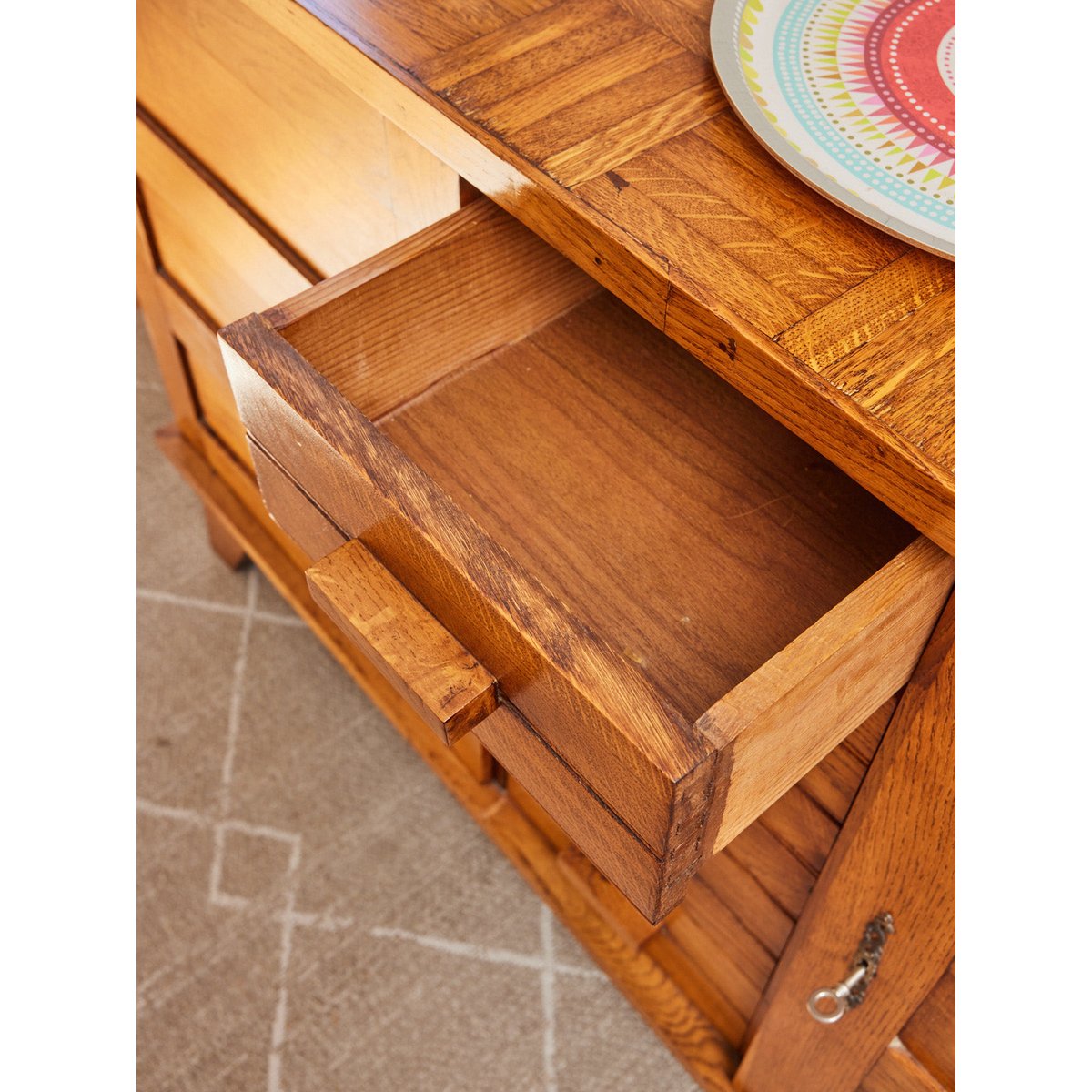Buffet en bois massif Gilbert N°1457 - Bon état bois clair, DEBONGOUT