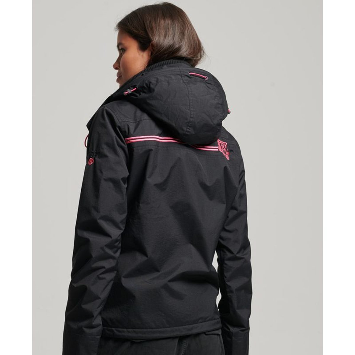 Veste à capuche Pop Zip Arctic SD-Windcheater noir/noir/rose punk, SUPERDRY