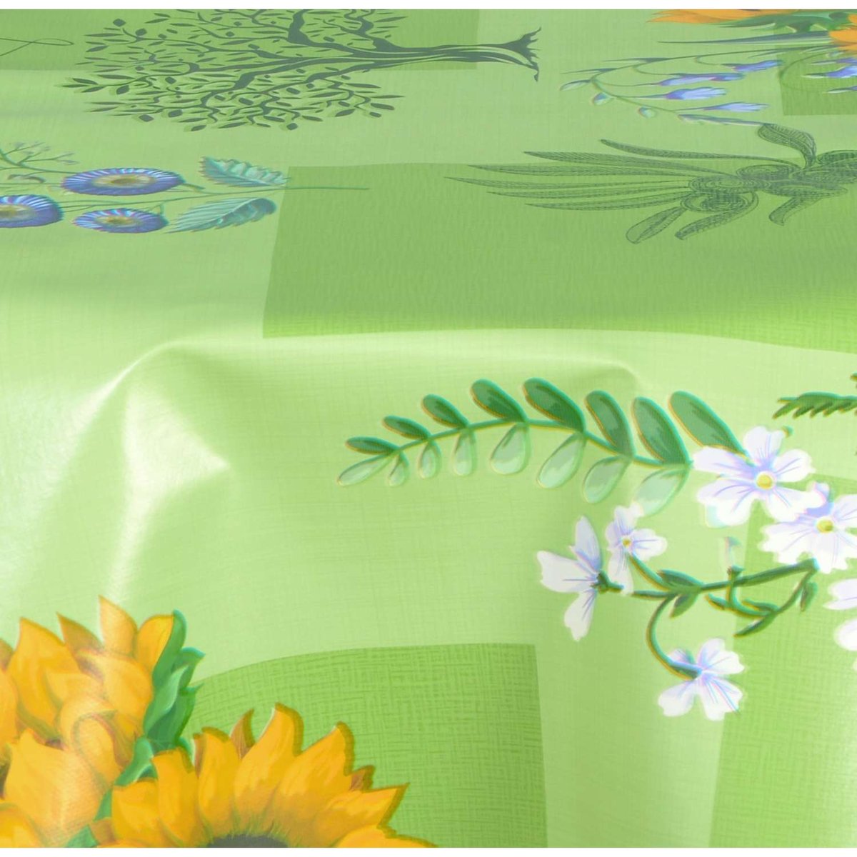 Nappe en toile cirée ronde grand format GAP vert, TOILINUX