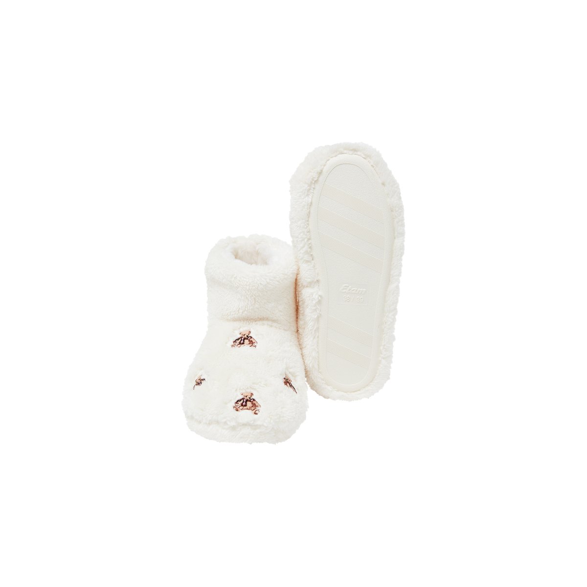 Chaussons bottines avec motifs oursons JACKS ecru, ETAM