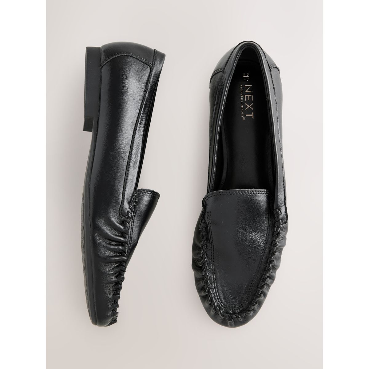 Mocassins froncés forever comfort® noir, NEXT