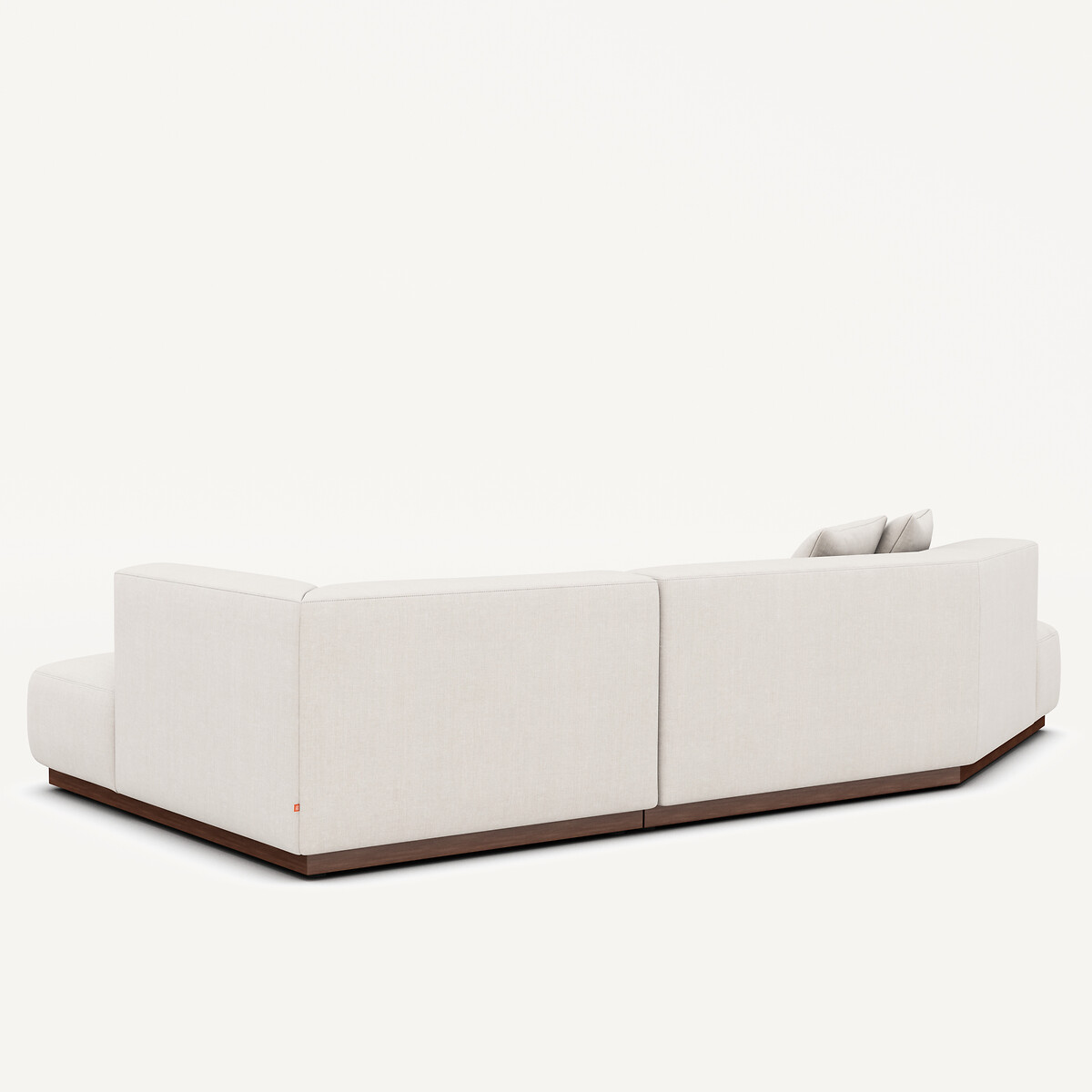 Offenes, gerades Ecksofa aus Baumwolle und Leinen, JACOPO beige, AM.PM