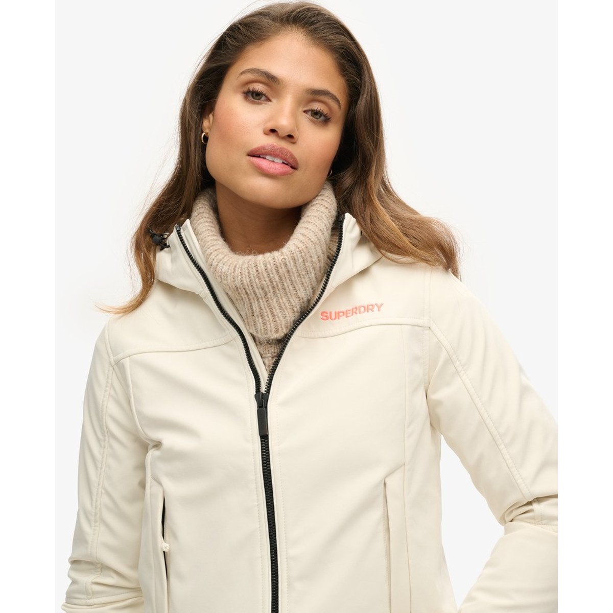 Veste à capuche Softshell CODE Trekker riz blanc, SUPERDRY