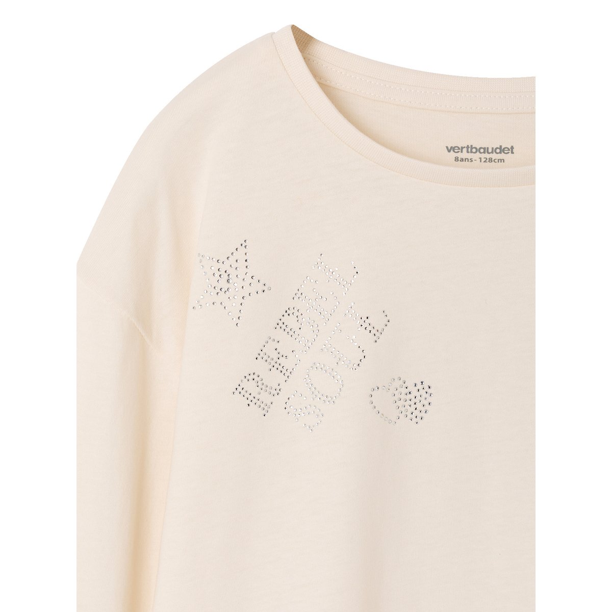T-shirt manches longues écru, VERTBAUDET
