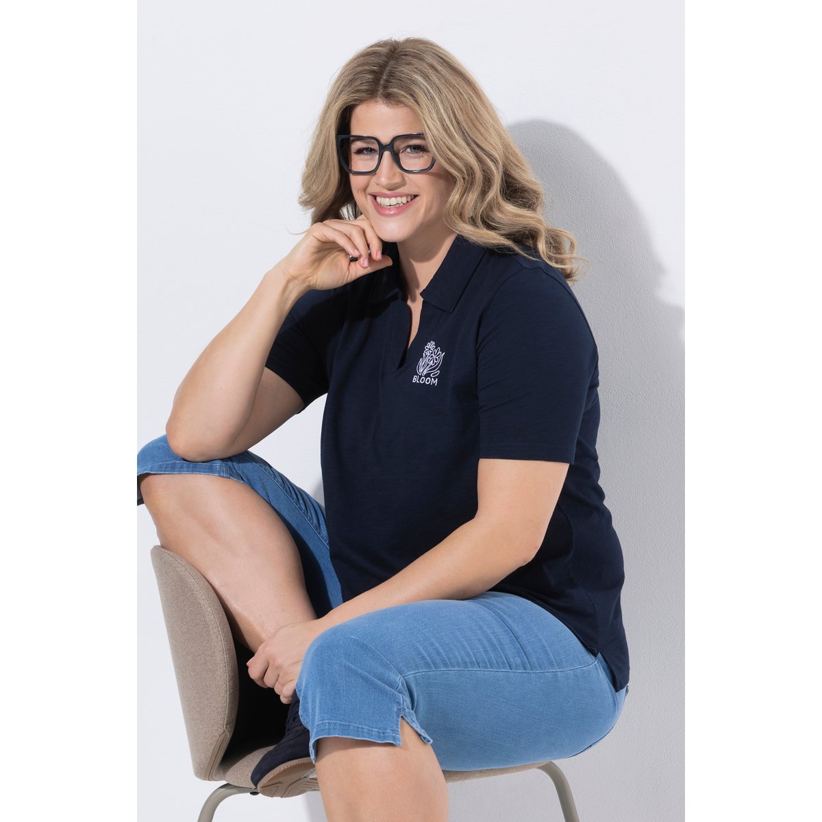 Polo en coton bio marine, ULLA POPKEN
