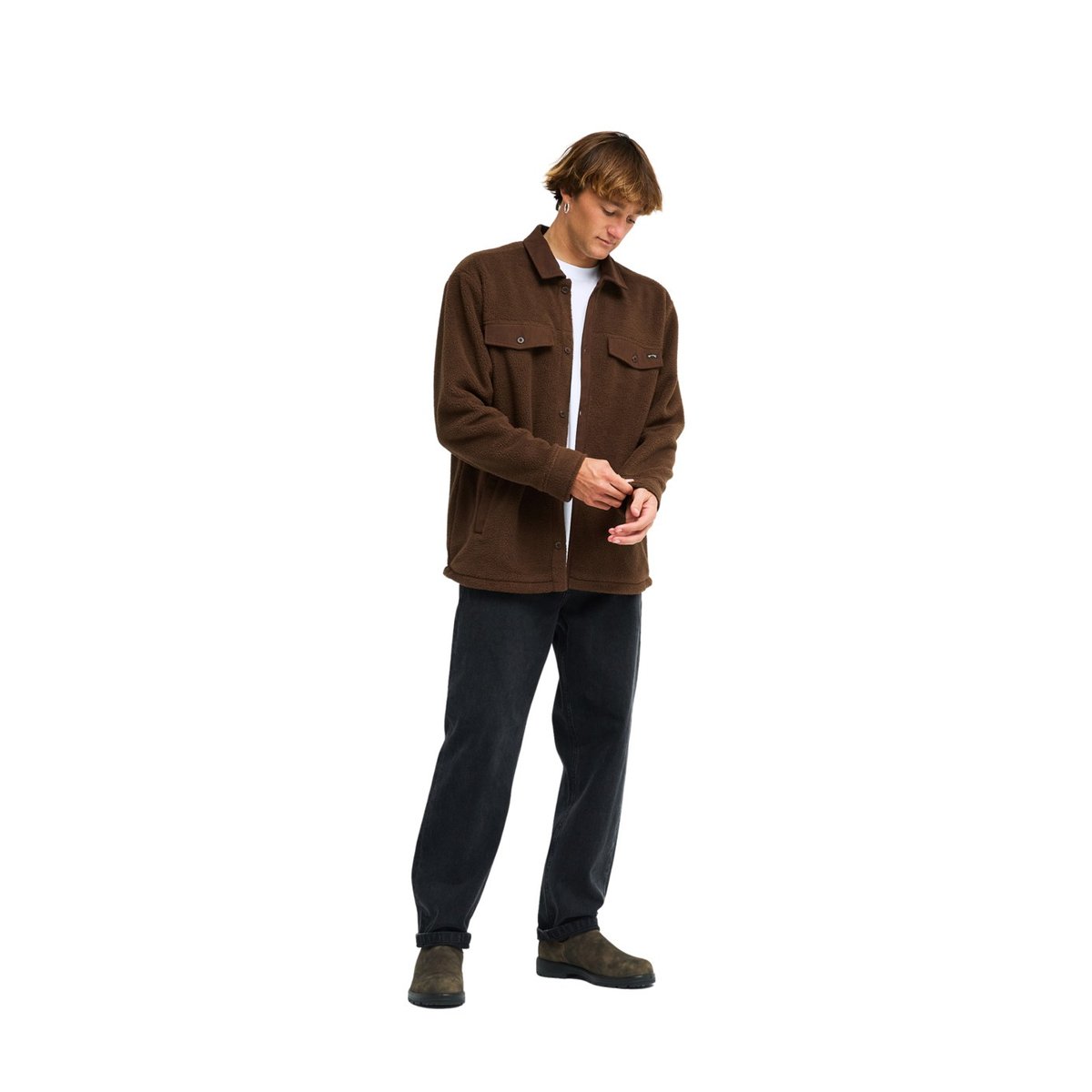 Surchemise en polaire FAIRBANKS marron dark cedar, BILLABONG