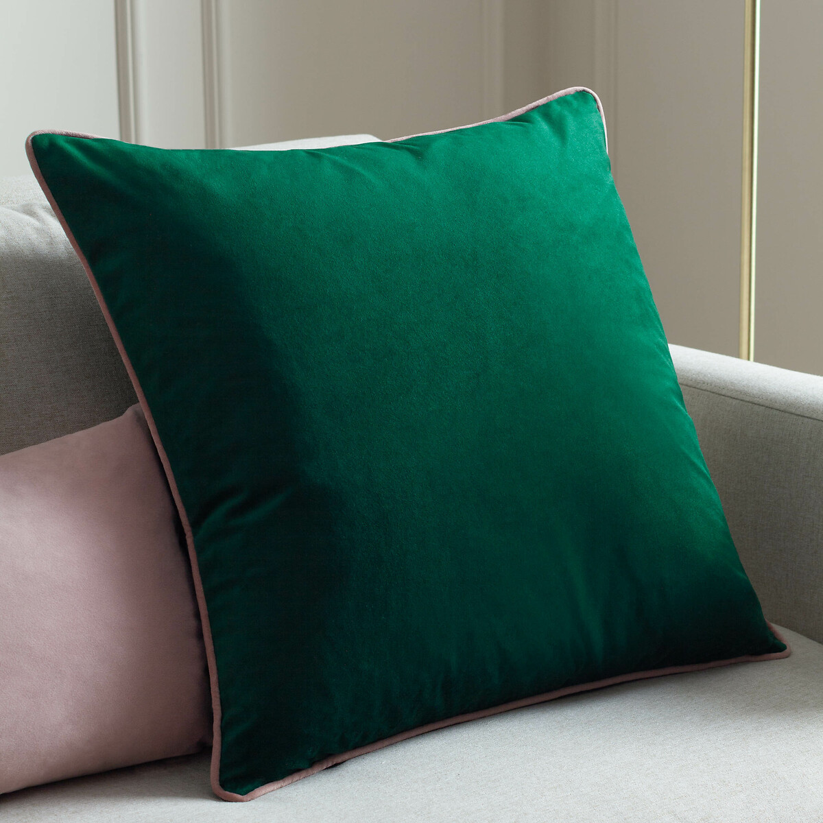 Meridian Velvet Cushion emerald, PAOLETTI