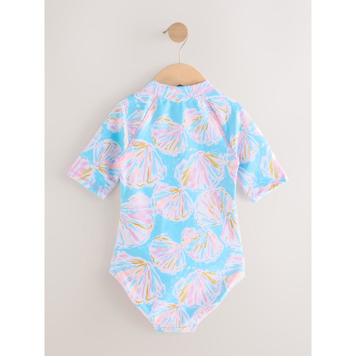 Maillot de bain anti-uv à manches courtes coquille bleue, NEXT