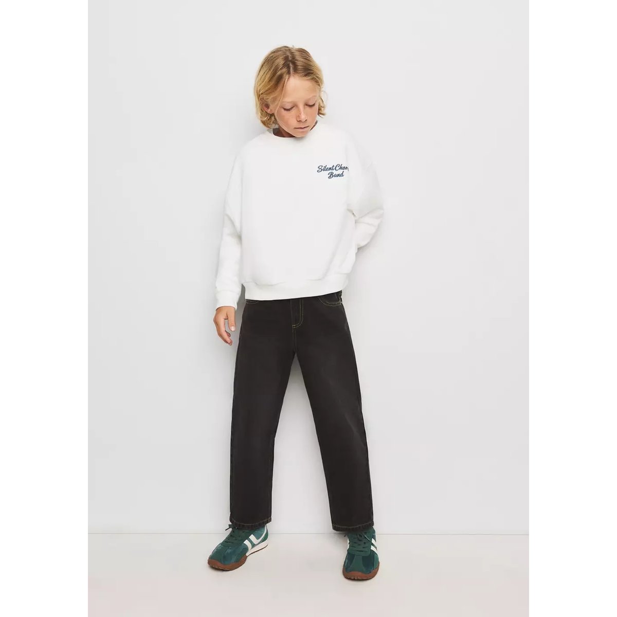 Sweat en coton 100 % imprimé blanc, MANGO KIDS