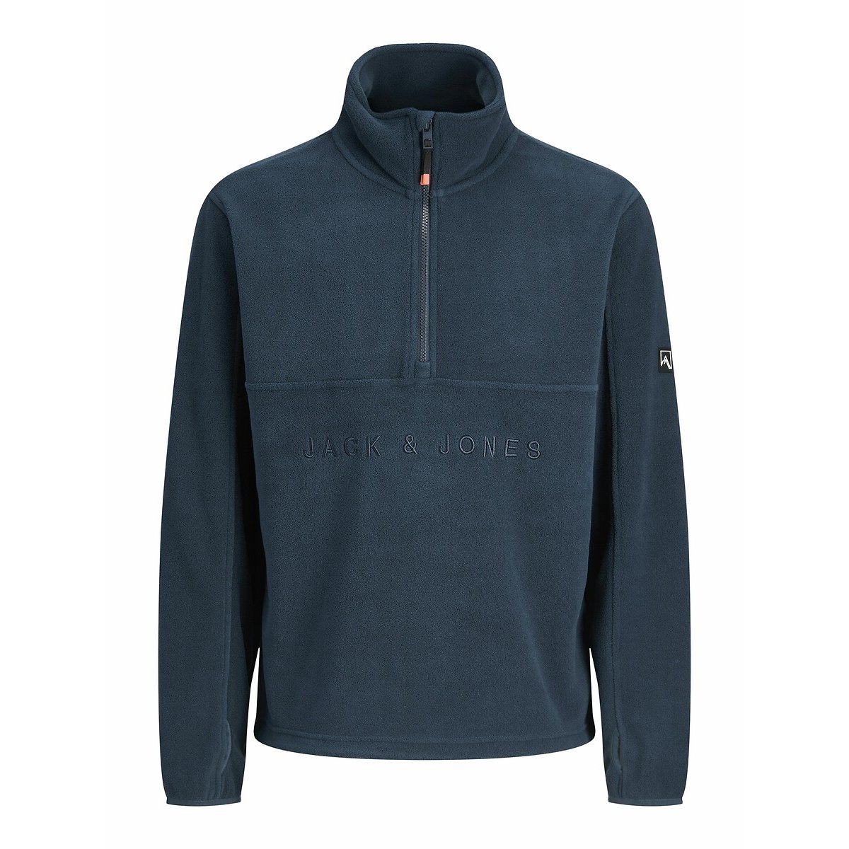Half Zip-Up Fleece Sweatshirt blue, JACK & JONES