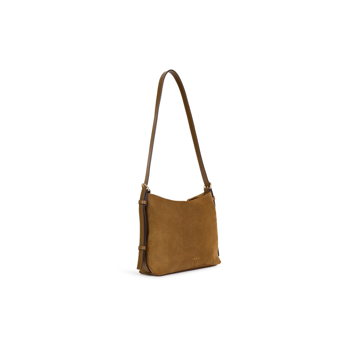 Borsa a bisaccia in pelle scamosciata, MINI MOREEN tabacco, NAT & NIN