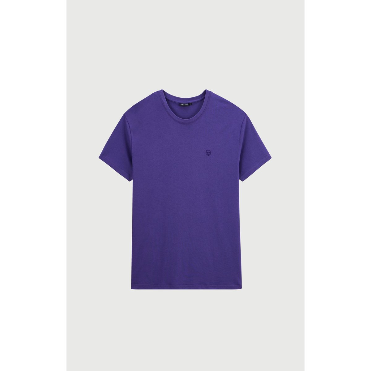 Tee-shirt en jersey de coton léger couleur unie Violet violet, ARTHUR