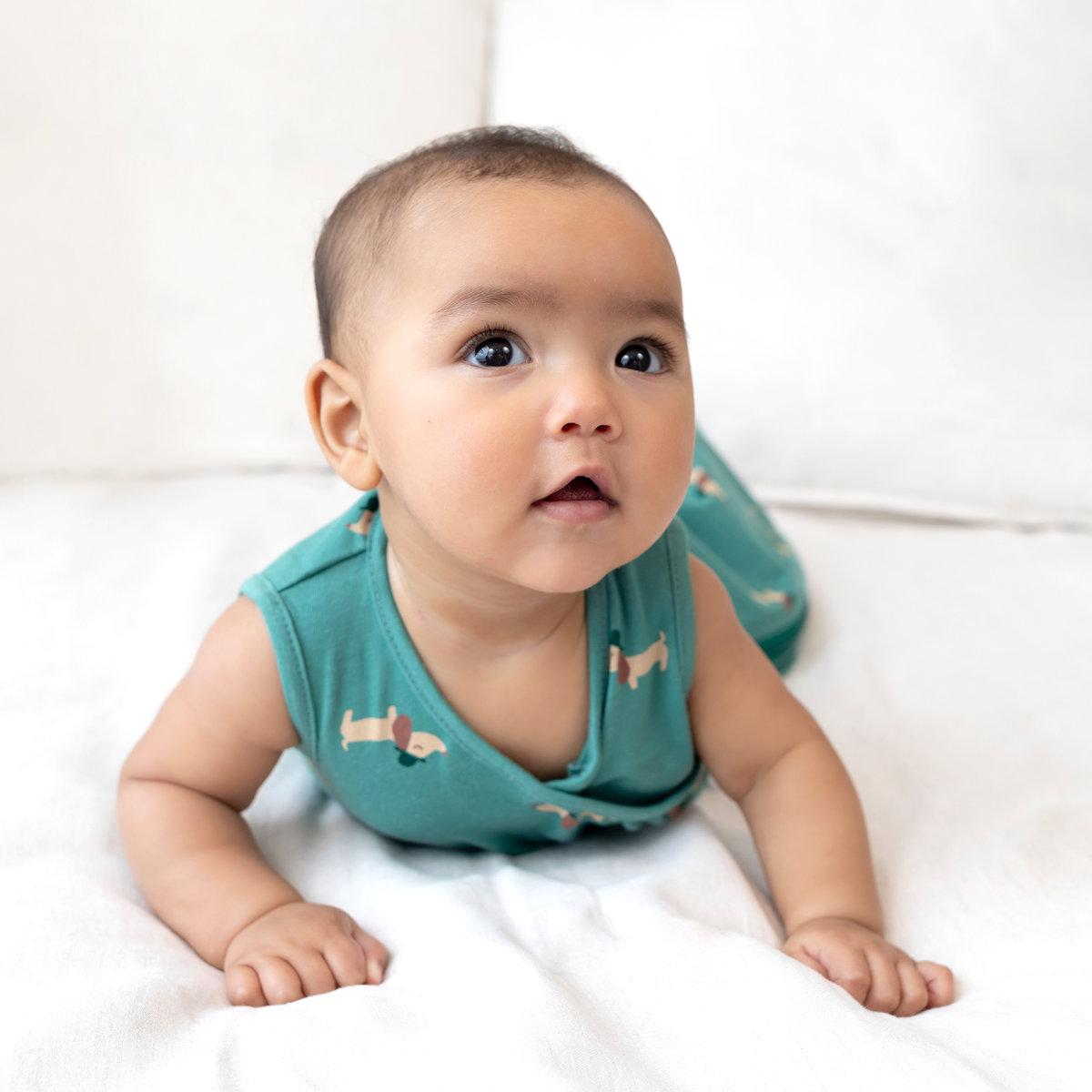 Gigoteuse sans manches été - TOG 0.5 Jersey d’été wouff spinach, BEMINI