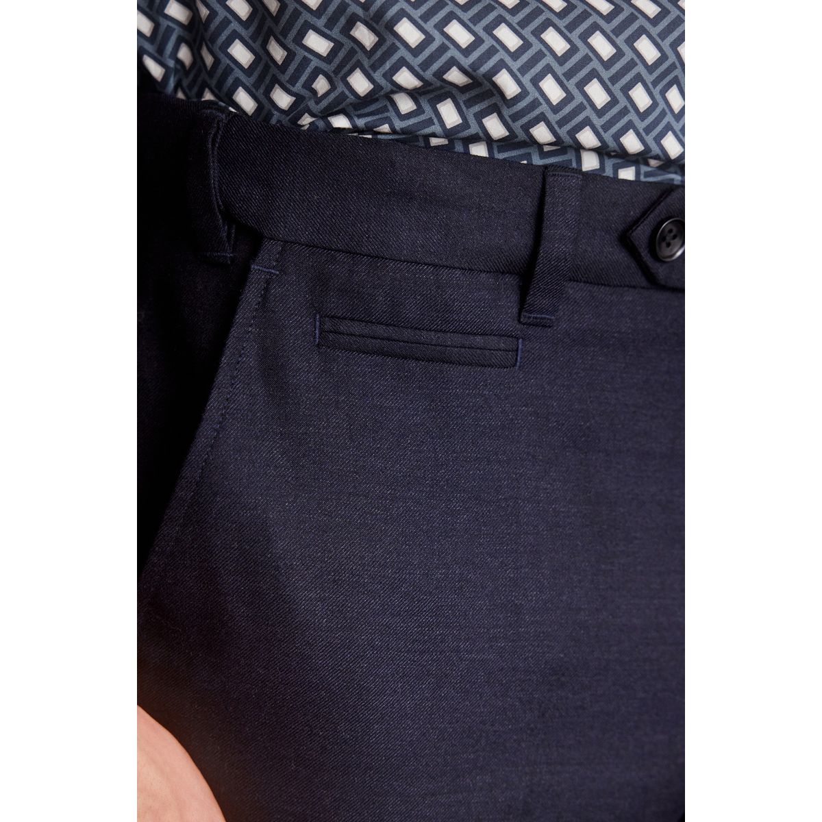 Pantalon avec bande à la taille bleu marine, NEXT