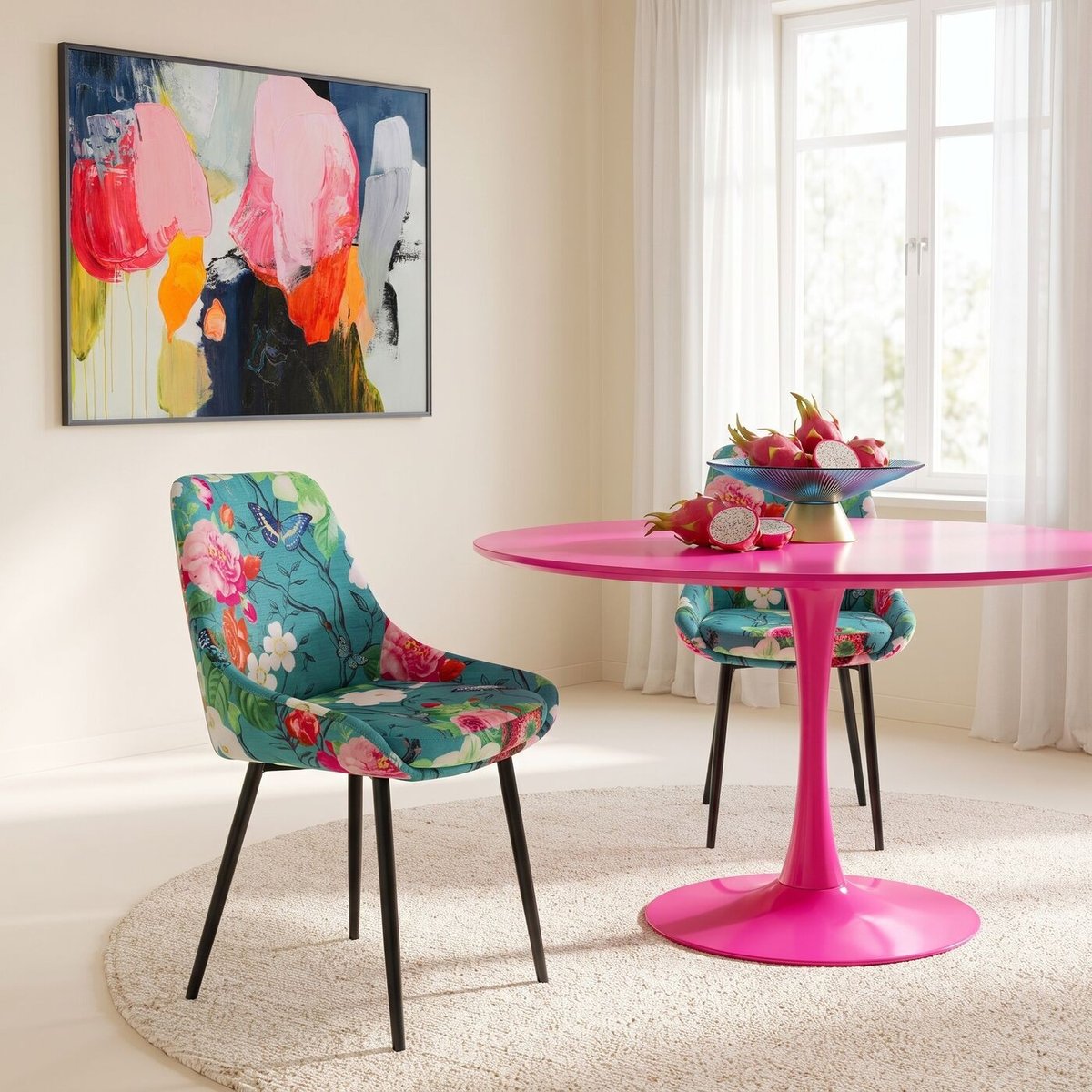 Toile en coton abstraite, HIGH GLOSS couleur unique, KARE DESIGN