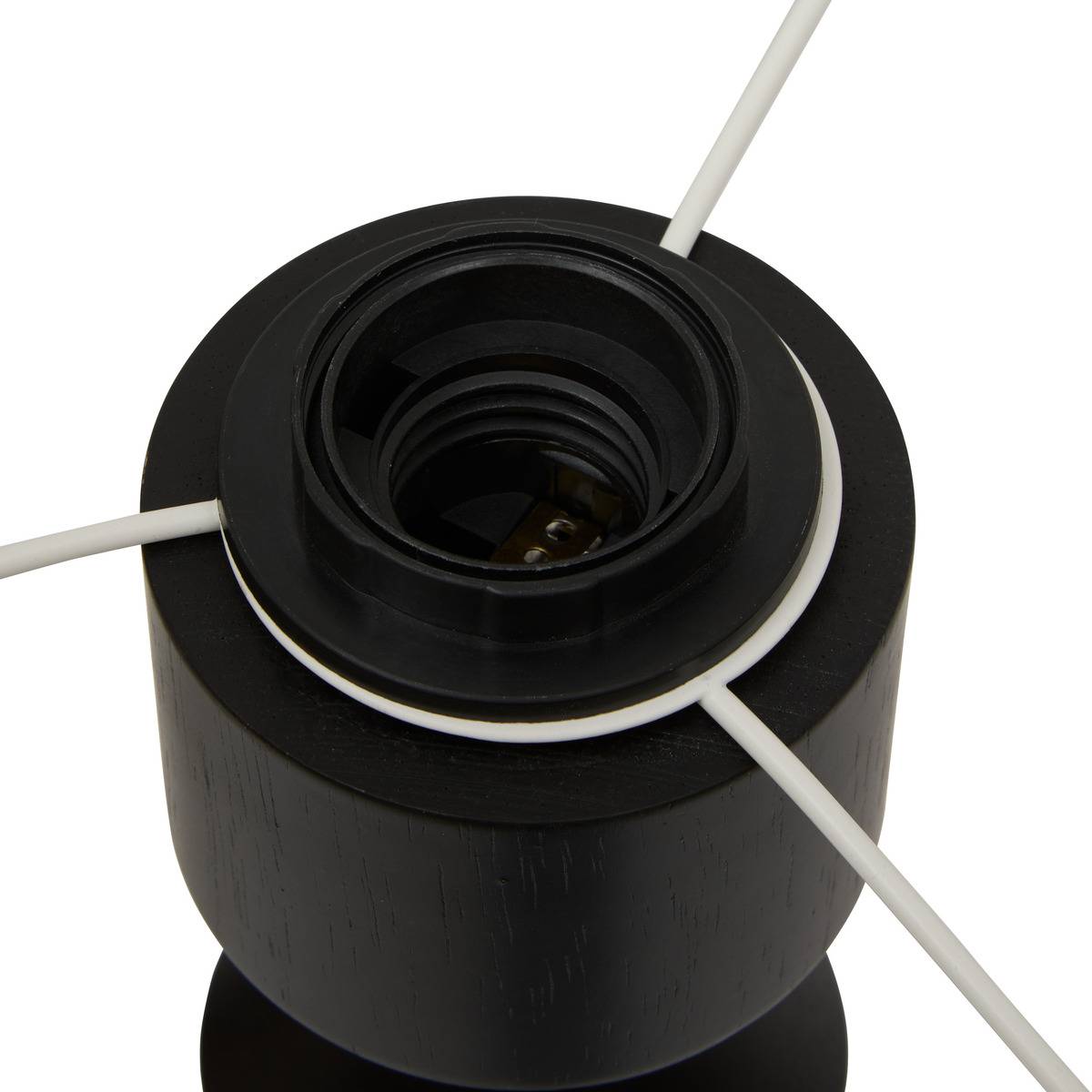 Lampadaire cylindrique en hévéa YULIA noir, ATMOSPHERA