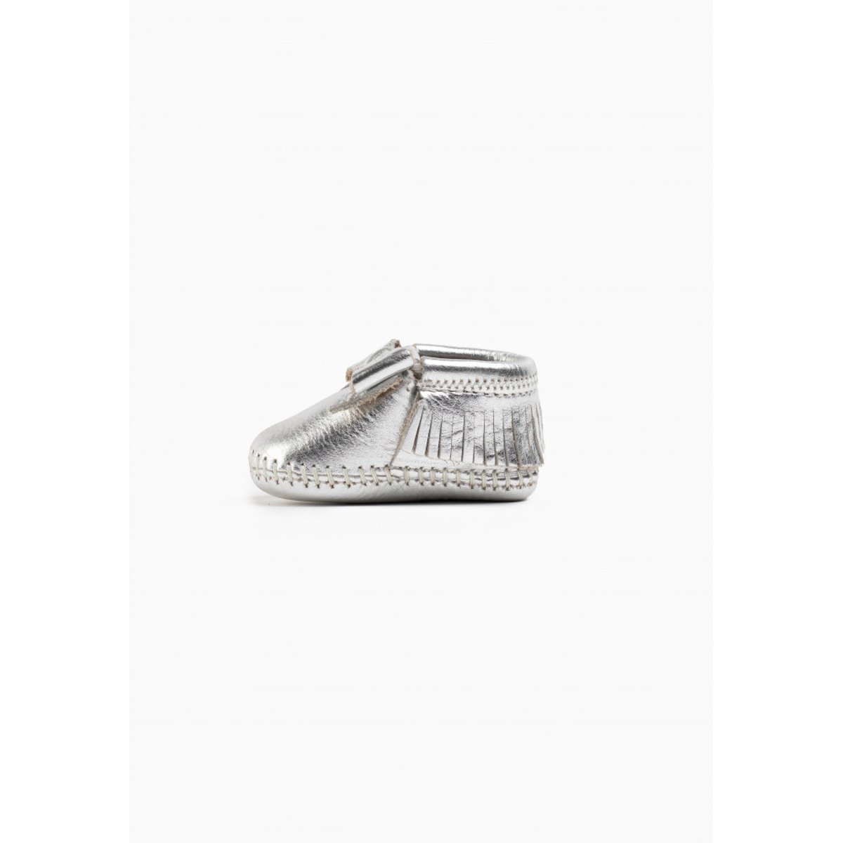 Chaussons souples argentés en cuir ROSIE argent, MINNETONKA