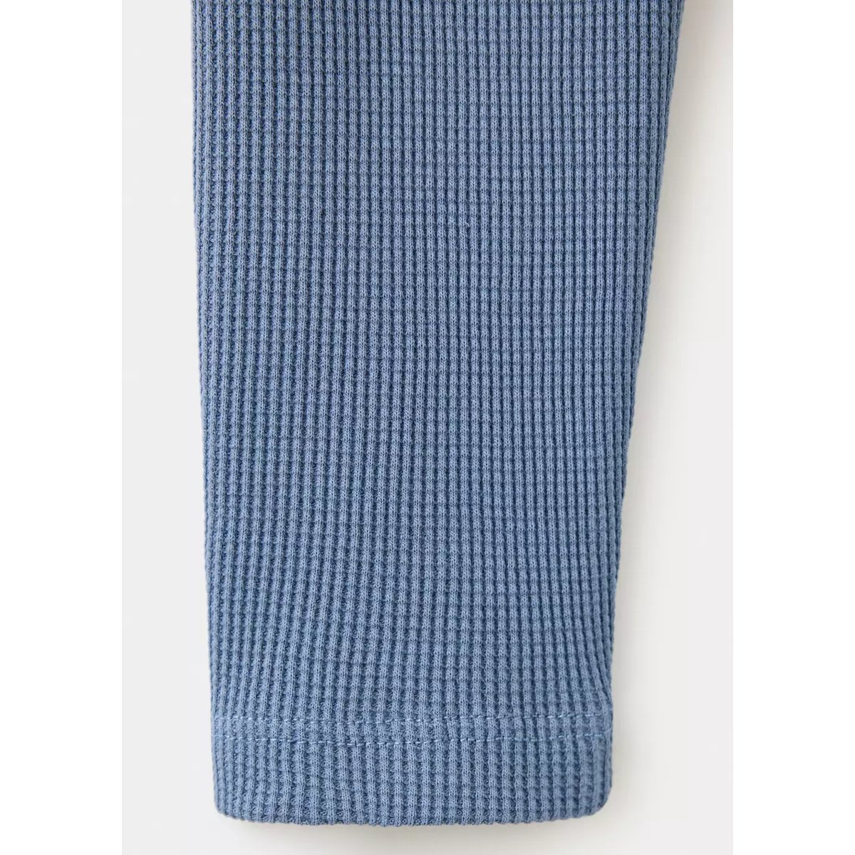Legging gaufré en coton bleu, MANGO BABY