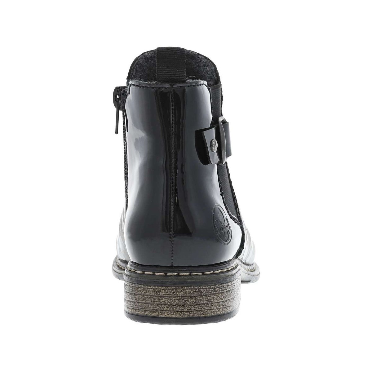 Boots cuir talon décroché bas bronze, RIEKER