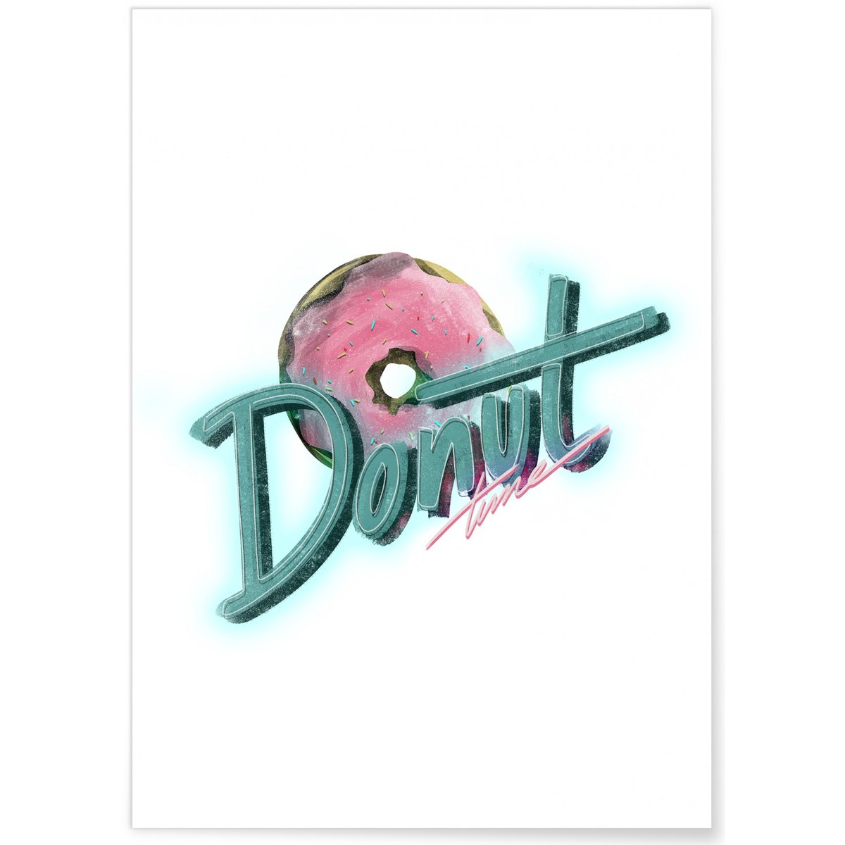 Affiche Donut Time blanc, L'AFFICHERIE