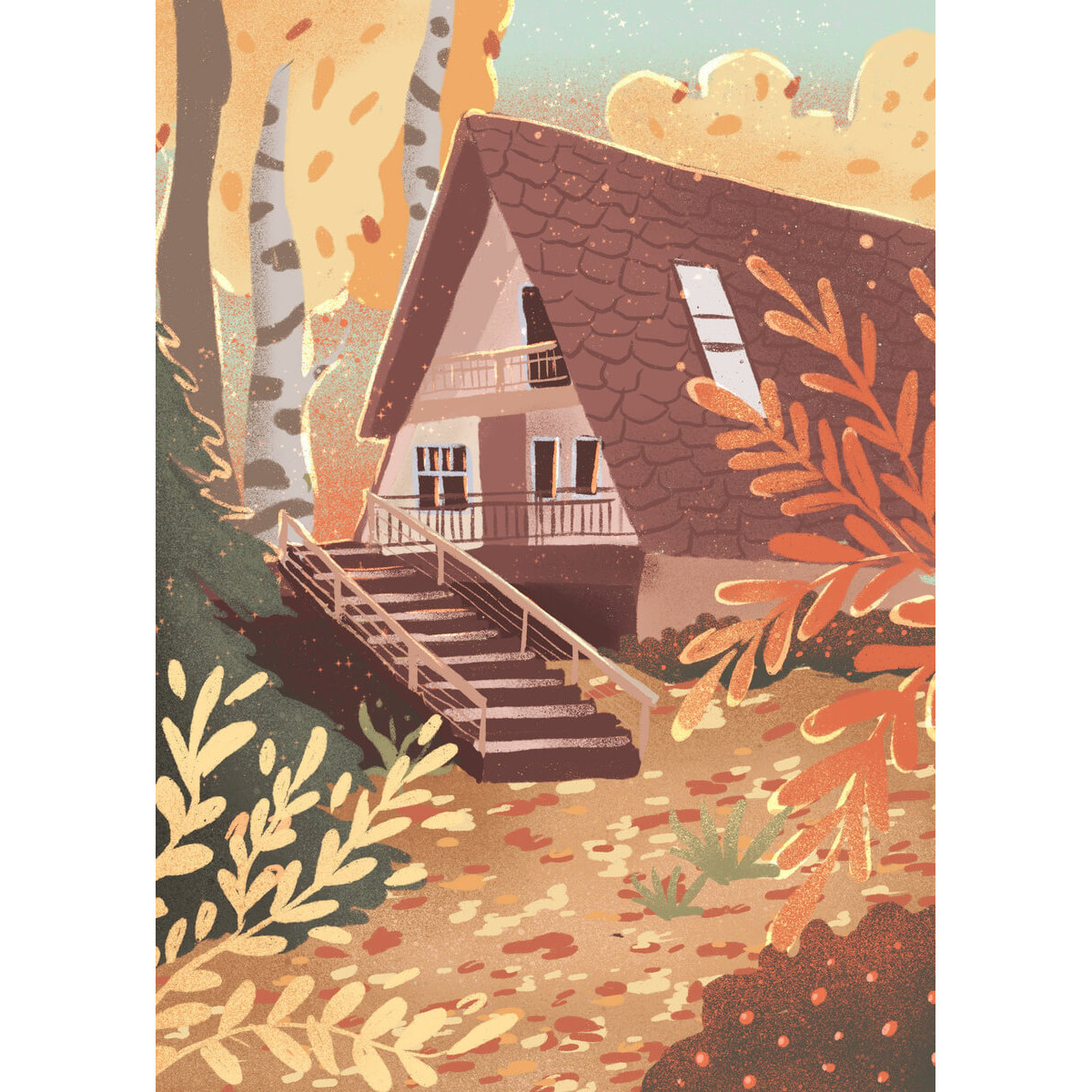 Tableau Mural Illustration Maison Sauvage NATURE ÉVASION tableaux sur toile-marron, CEANOTHE