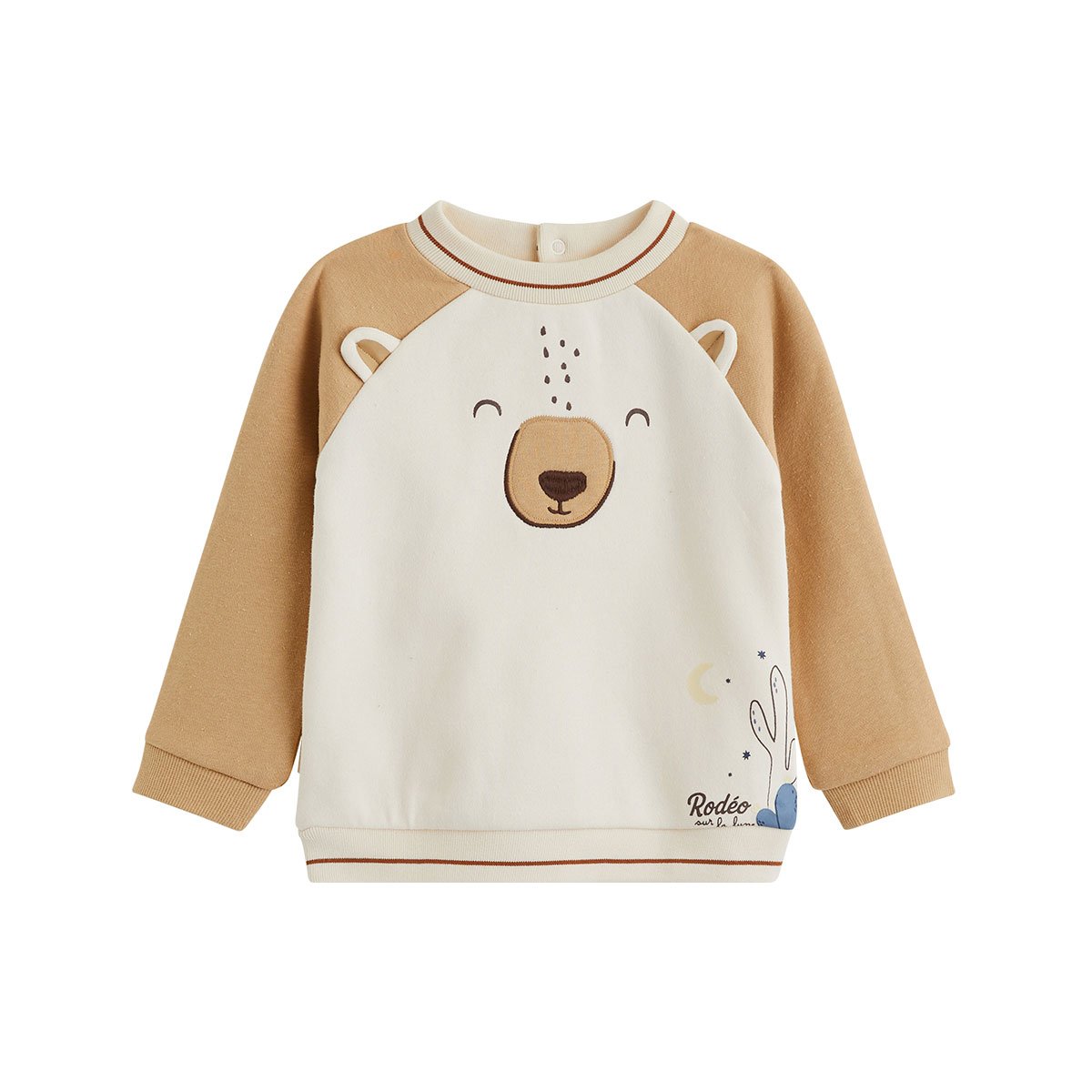 Ensemble bébé sweat et pantalon en molleton Moka marron, PETIT BEGUIN