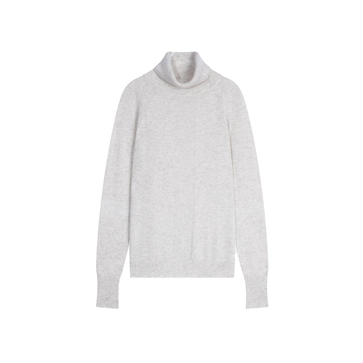 Pull Col Roulé Gris Perle Chiné Lilly gris clair, JUST CASHMERE