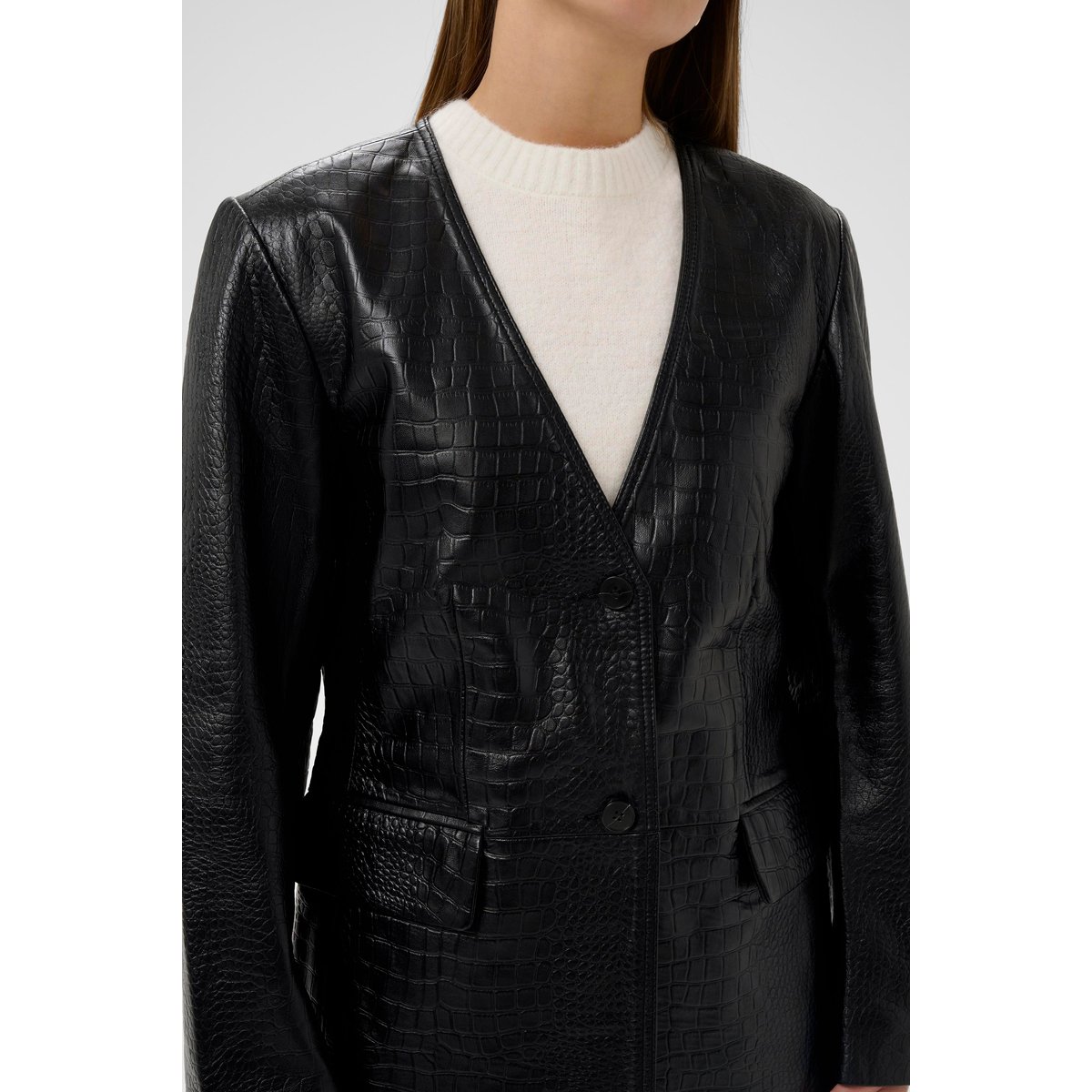 Veste en cuir noir, SOAKED IN LUXURY