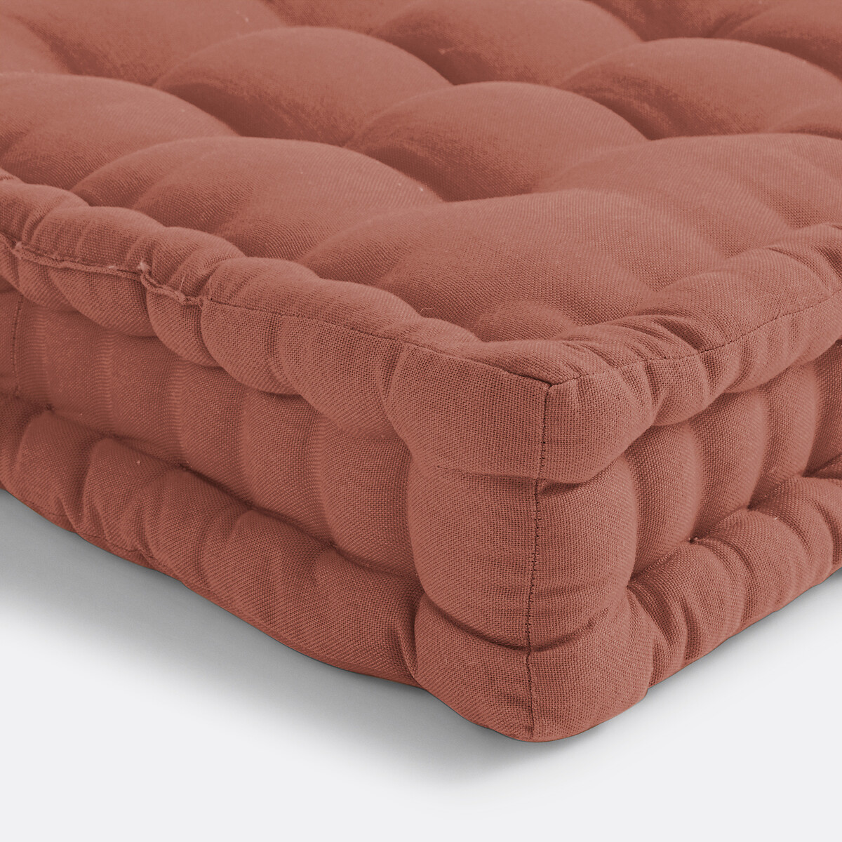 Coussin de sol coton recyclé, Scenario terre de sienne, LA REDOUTE INTERIEURS