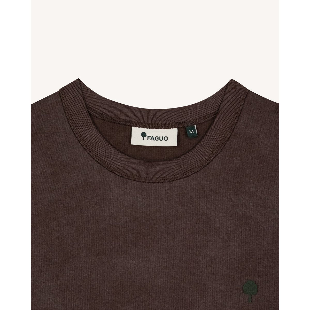 T-shirt en maille marron et taupe, FAGUO